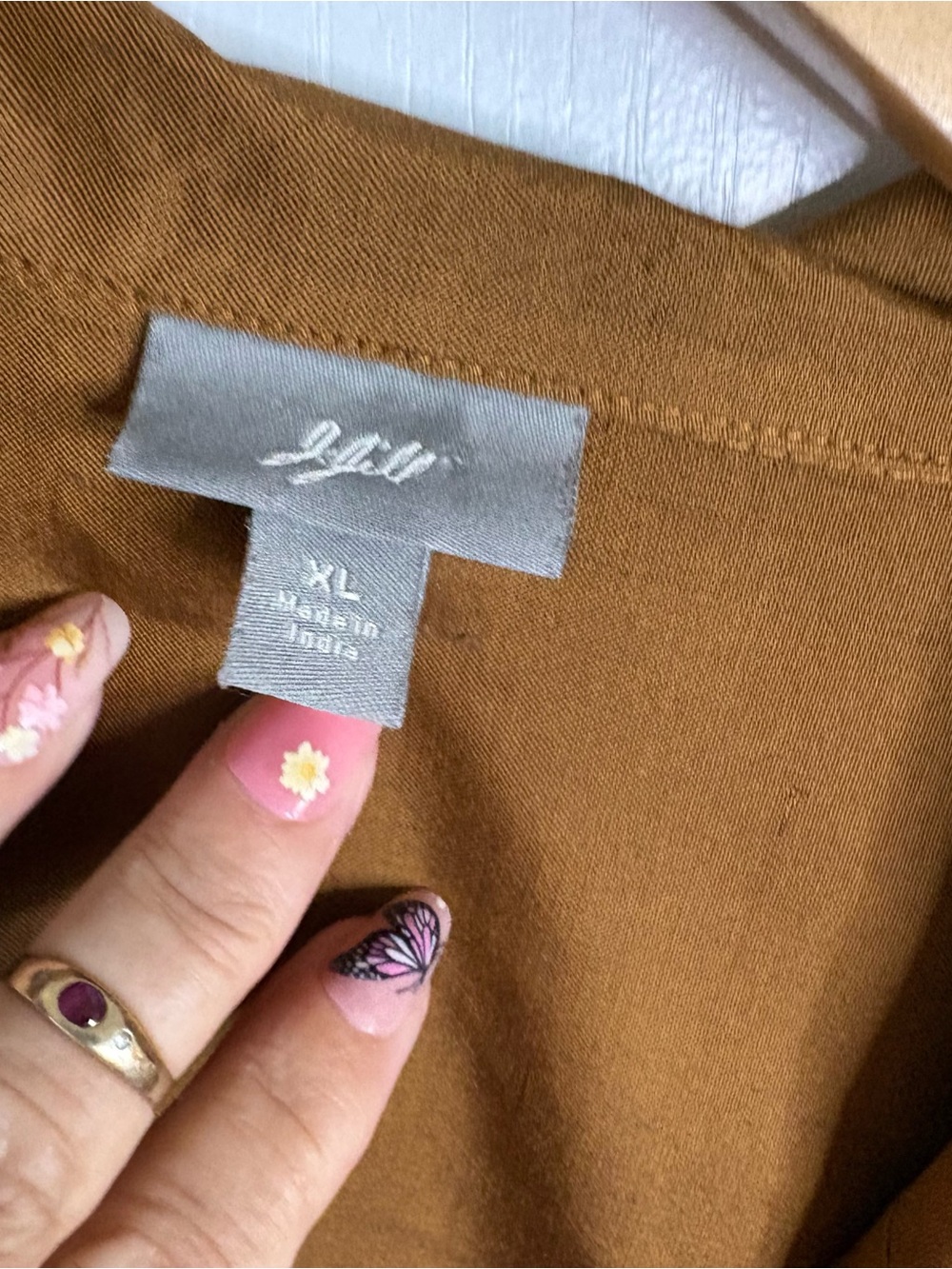 J. Jill Silk Button Front Jacket Bronze XL Pockets Mid-Length Vintage Lagenlook - Picture 6 of 10